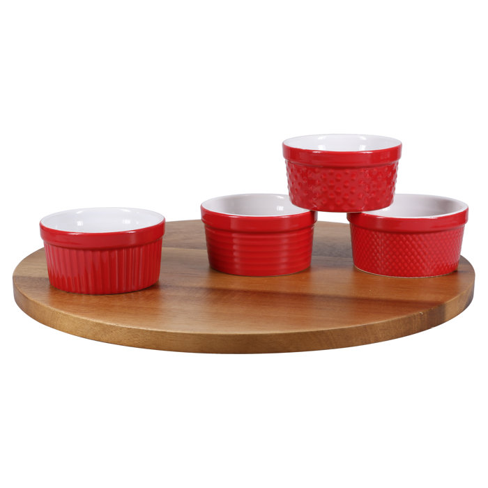 BIA Cordon Bleu Textured 6 oz Porcelain Ramekins in Red/White & Reviews Wayfair